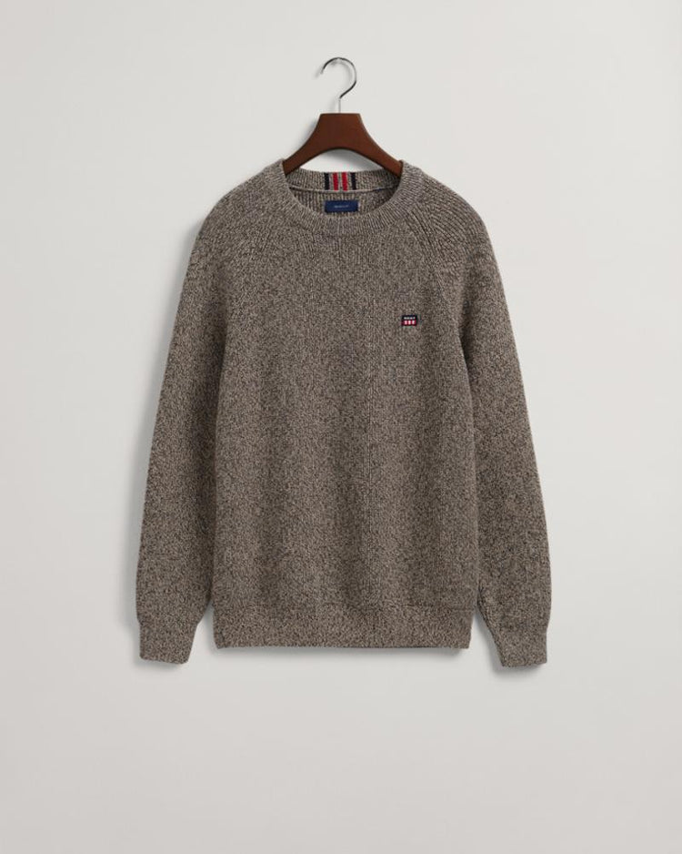 Gant Apparel Mens TWISTED COTTON C-NECK 93/GREY MELANGE