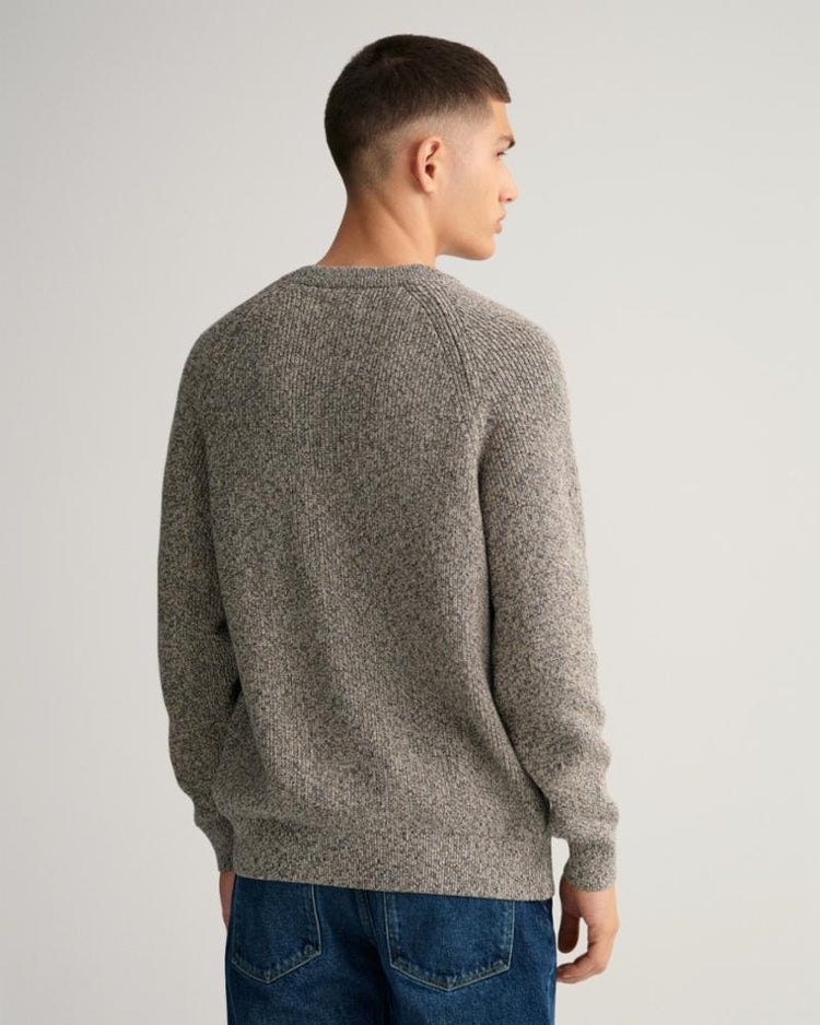 Gant Apparel Mens TWISTED COTTON C-NECK 93/GREY MELANGE