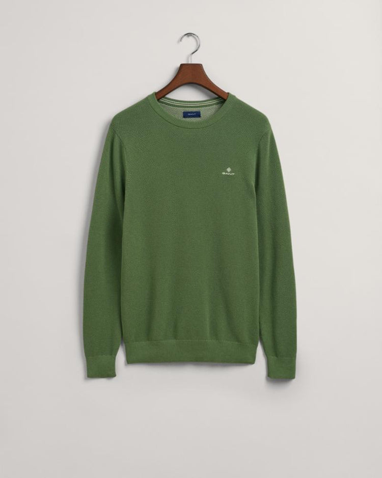 Gant Apparel Mens COTTON PIQUE C-NECK 308/LEAF GREEN