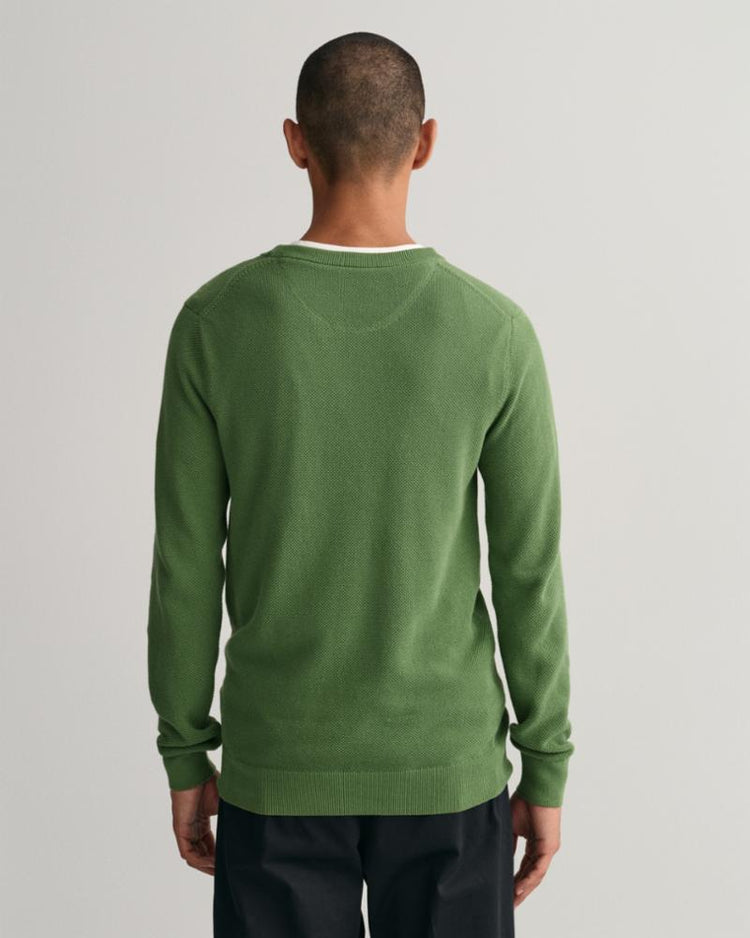 Gant Apparel Mens COTTON PIQUE C-NECK 308/LEAF GREEN