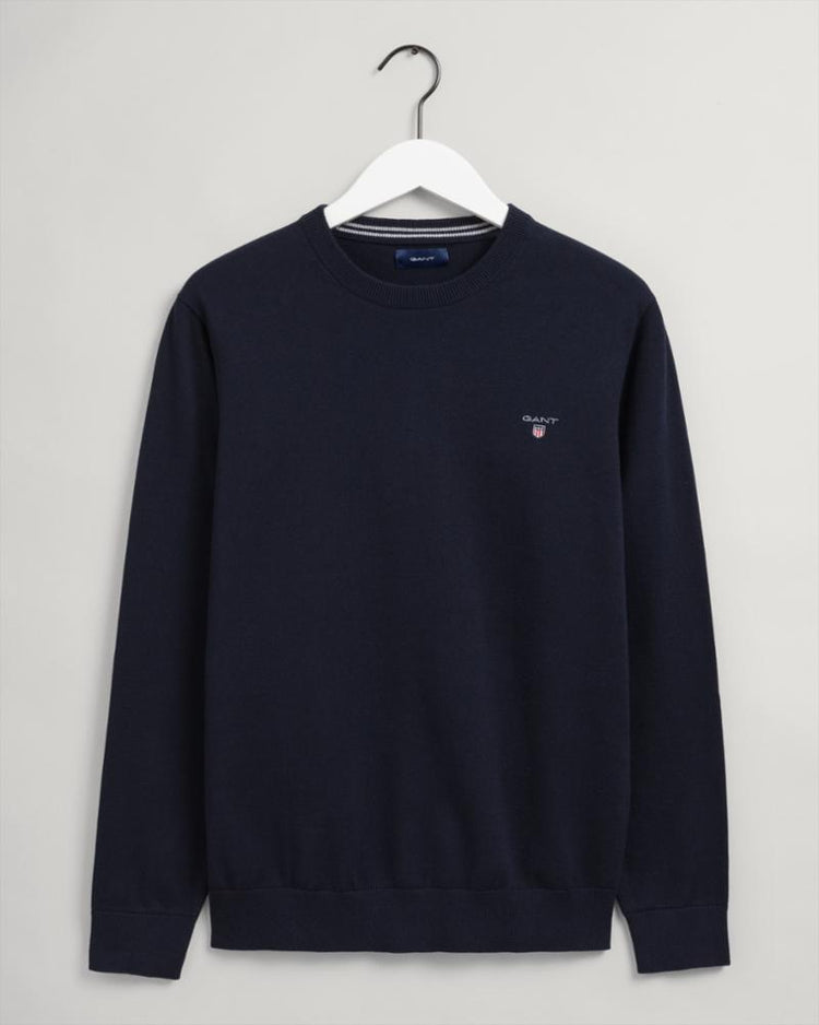 Gant Apparel Mens CLASSIC COTTON C-NECK 433/EVENING BLUE