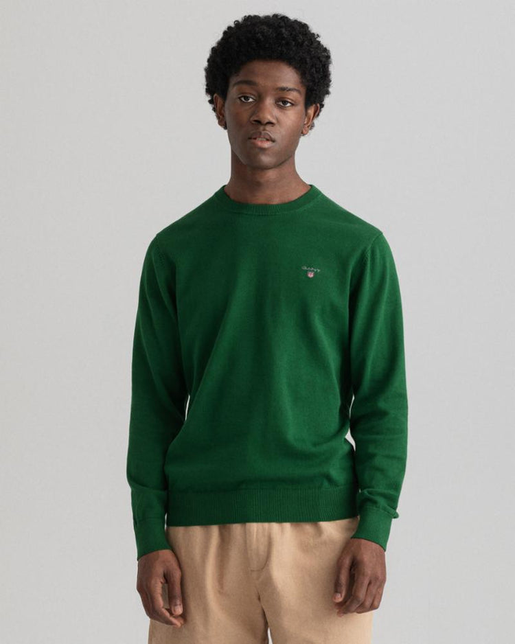 Gant Apparel Mens CLASSIC COTTON C-NECK 338/FOREST GREEN