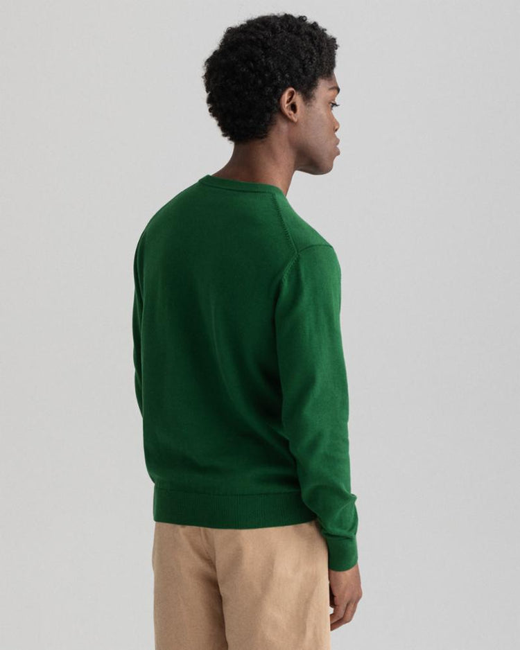 Gant Apparel Mens CLASSIC COTTON C-NECK 338/FOREST GREEN