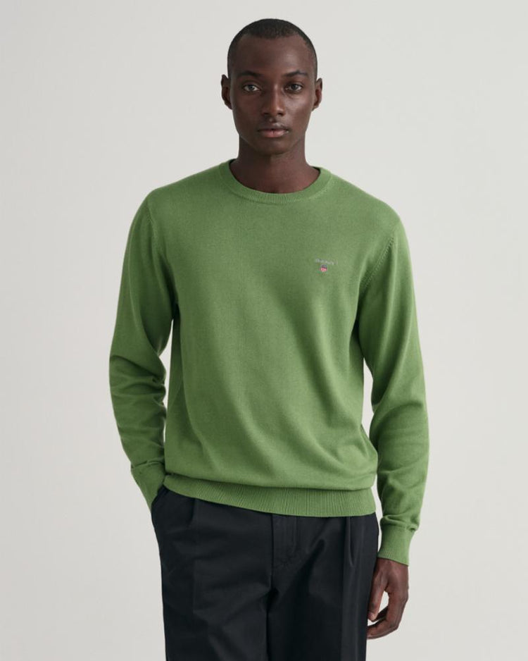 Gant Apparel Mens CLASSIC COTTON C-NECK 308/LEAF GREEN