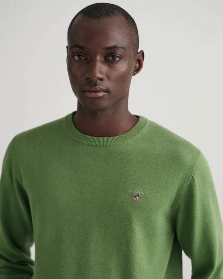 Gant Apparel Mens CLASSIC COTTON C-NECK 308/LEAF GREEN