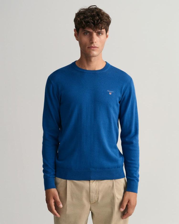 Gant Apparel Mens CLASSIC COTTON C-NECK 408/LAKE BLUE