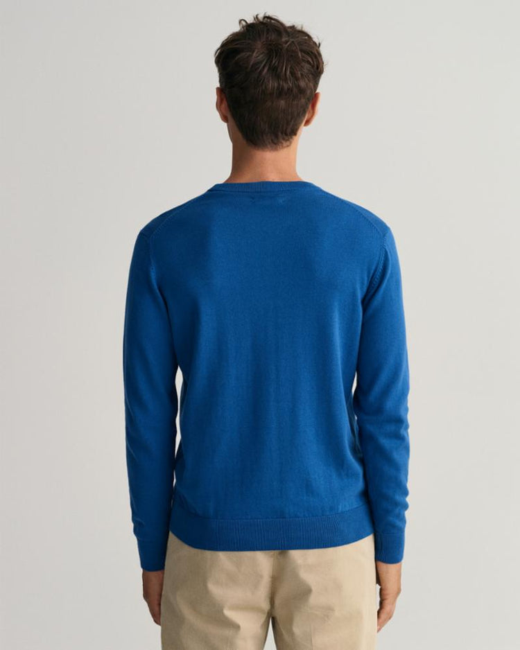 Gant Apparel Mens CLASSIC COTTON C-NECK 408/LAKE BLUE