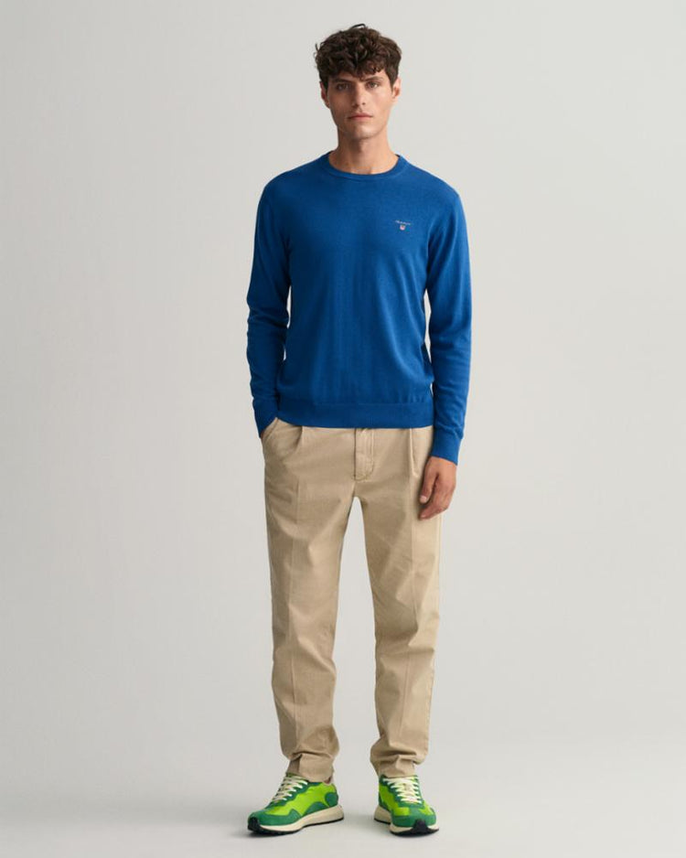 Gant Apparel Mens CLASSIC COTTON C-NECK 408/LAKE BLUE