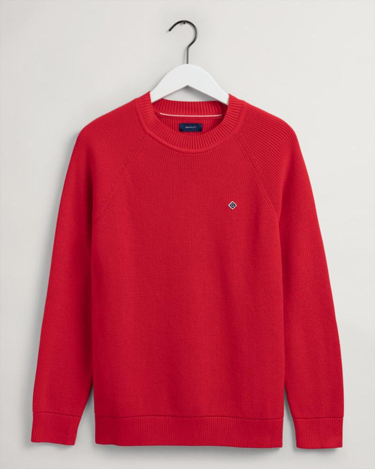 Gant Apparel Mens COTTON RIB C-NECK 620/BRIGHT RED