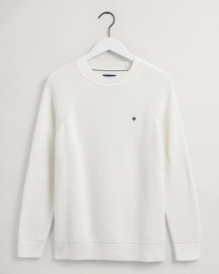 Gant Apparel Mens COTTON RIB C-NECK 113/EGGSHELL