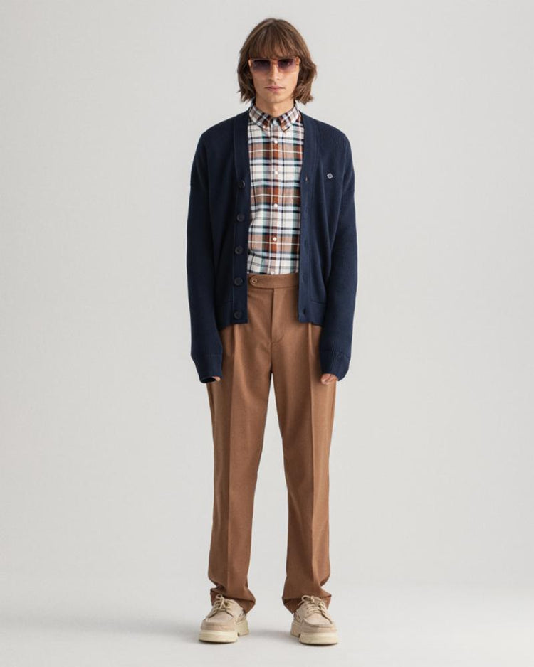 Gant Apparel Mens COTTON RIB CARDIGAN 433/EVENING BLUE