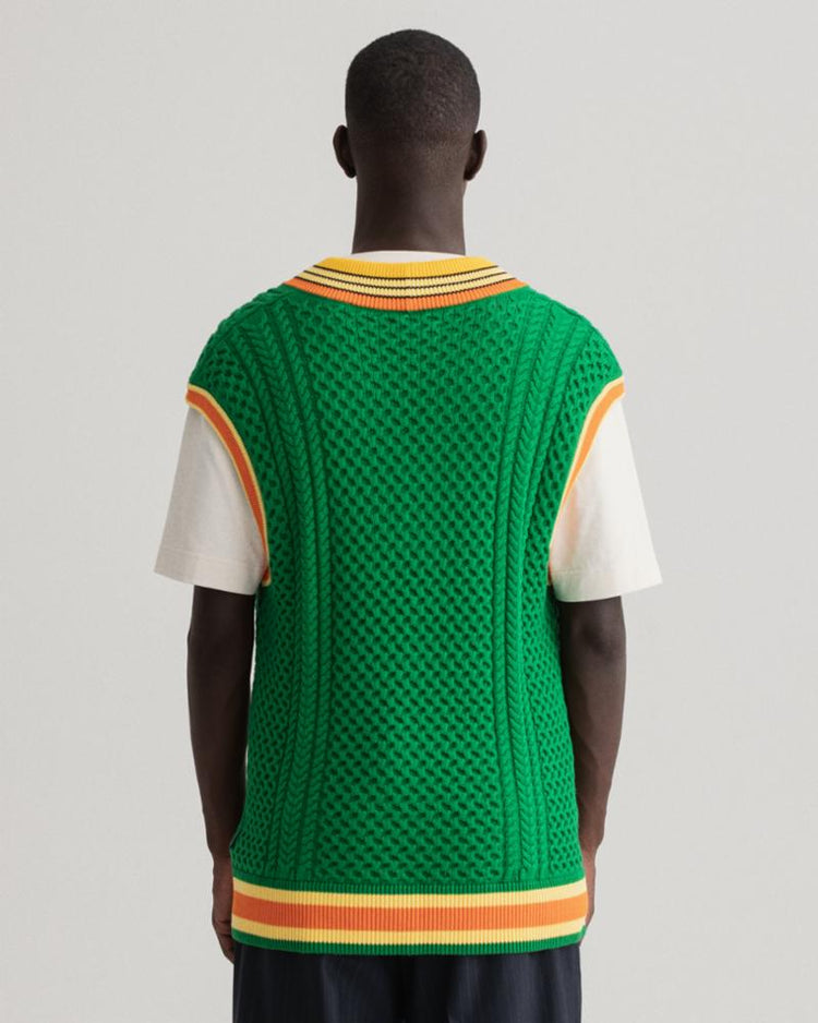 Gant Apparel Mens CABLE SLIPOVER 316/LAVISH GREEN