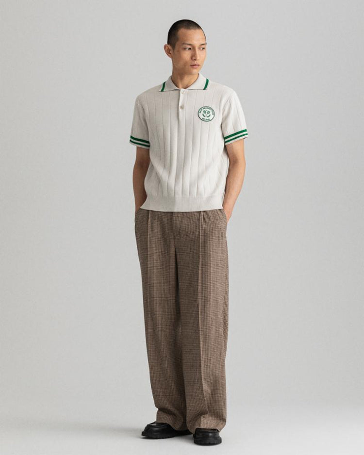 Gant Apparel Mens RACQUET CLUB KNITTED POLO 130/CREAM