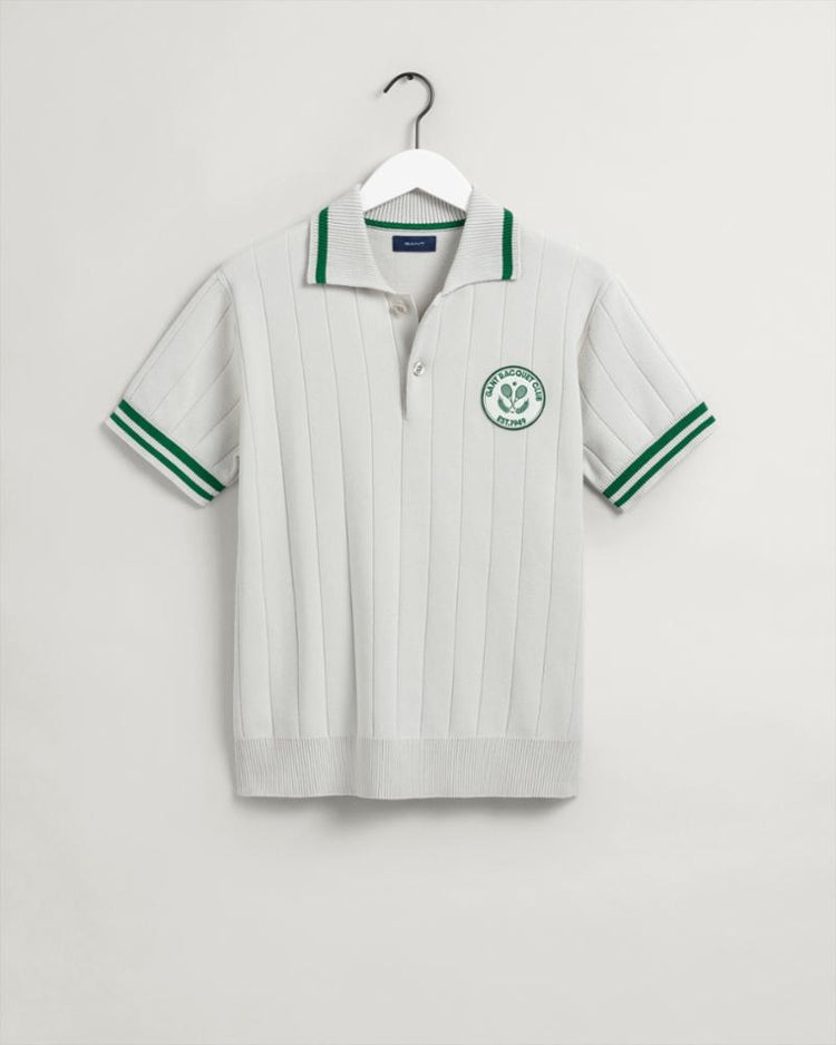 Gant Apparel Mens RACQUET CLUB KNITTED POLO 130/CREAM