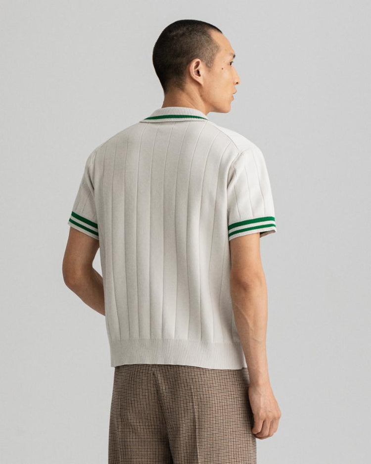 Gant Apparel Mens RACQUET CLUB KNITTED POLO 130/CREAM