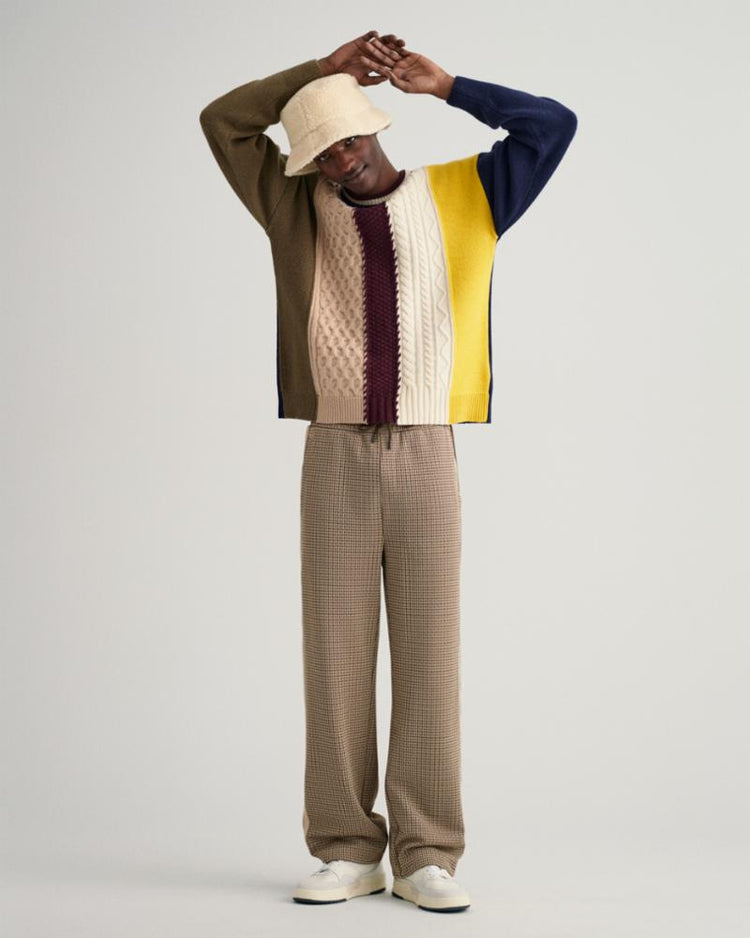 Gant Apparel Mens PATCHED CABLE C-NECK 433/EVENING BLUE