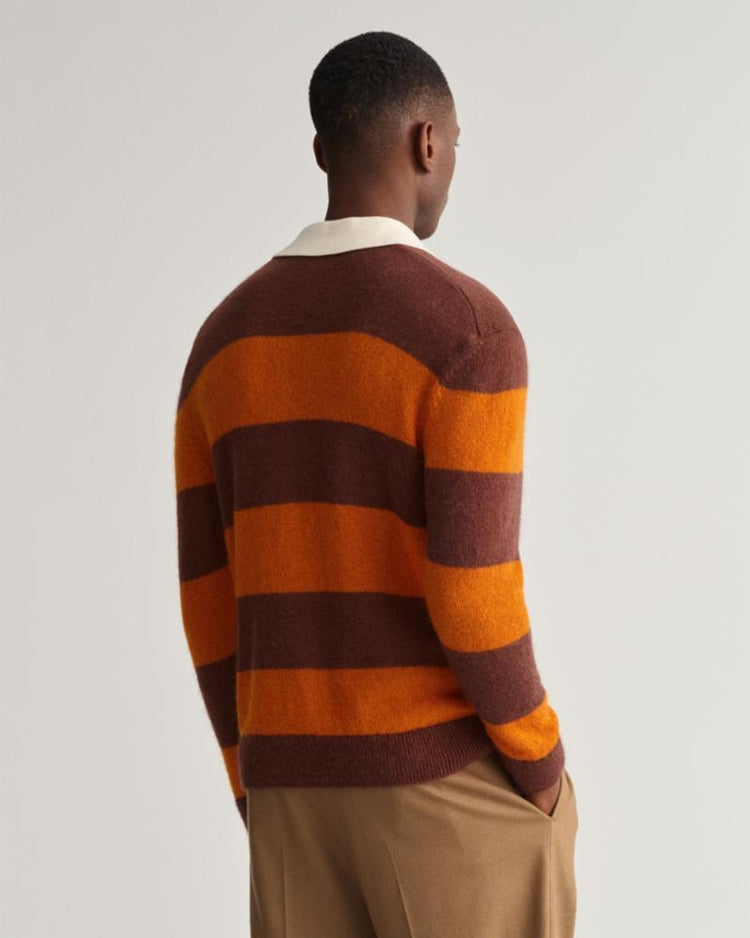 Gant Apparel Mens BARSTRIPED RUGGER 824/GOLDEN ORANGE