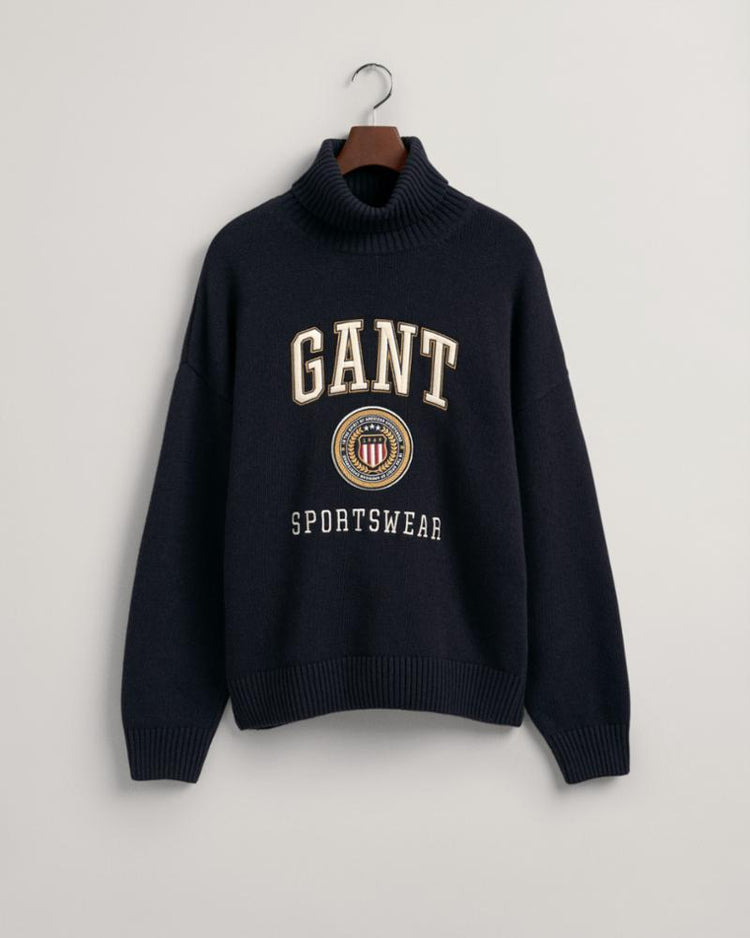 Gant Apparel Mens CREST SHIELD ROLLNECK 433/EVENING BLUE