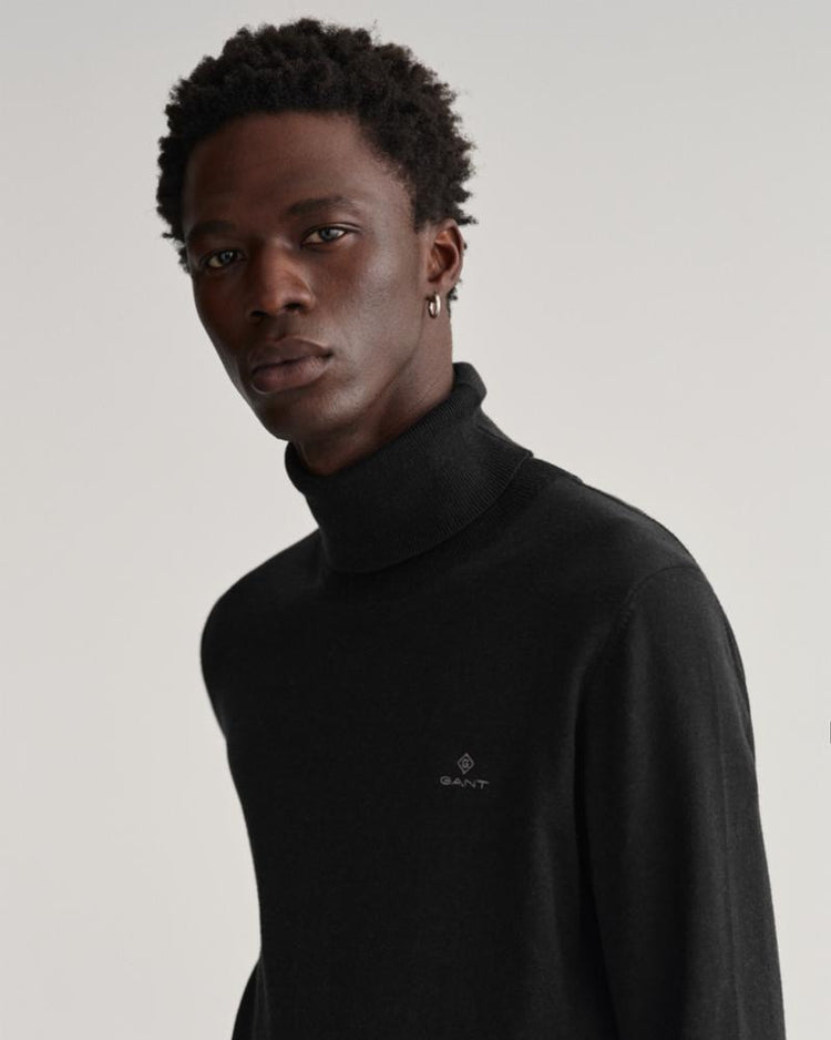 Gant Apparel Mens COTTON CASHMERE ROLLNECK 5/BLACK