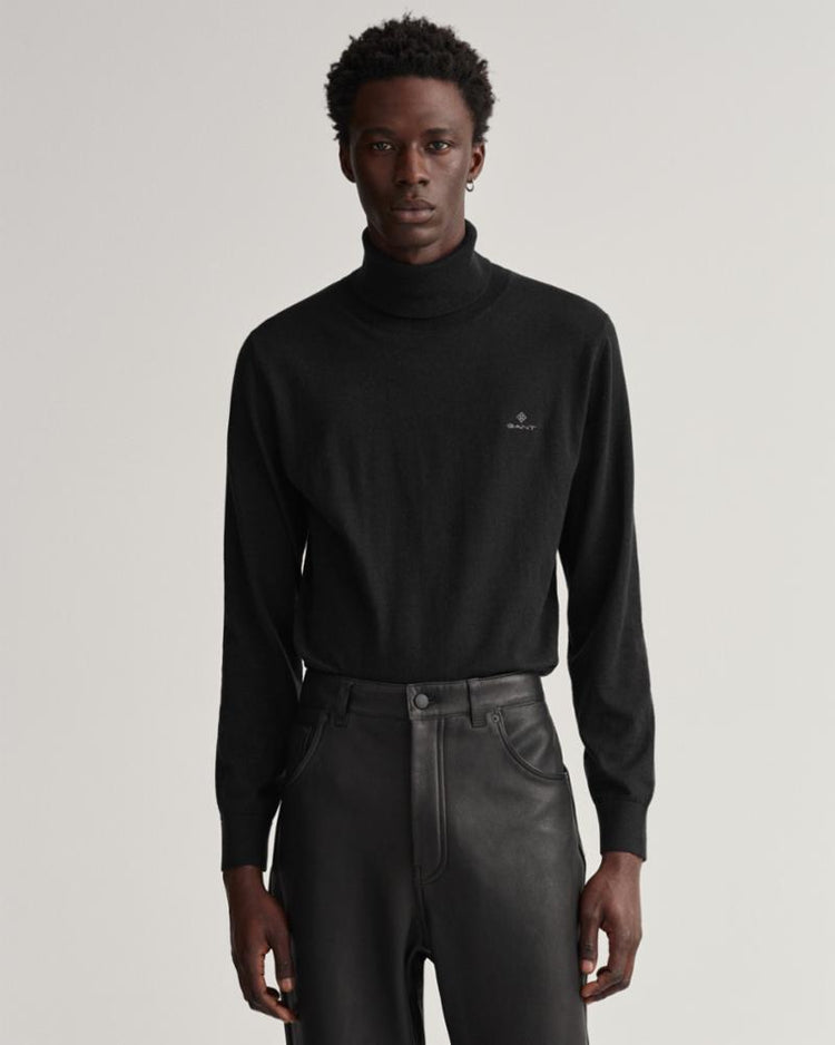 Gant Apparel Mens COTTON CASHMERE ROLLNECK 5/BLACK