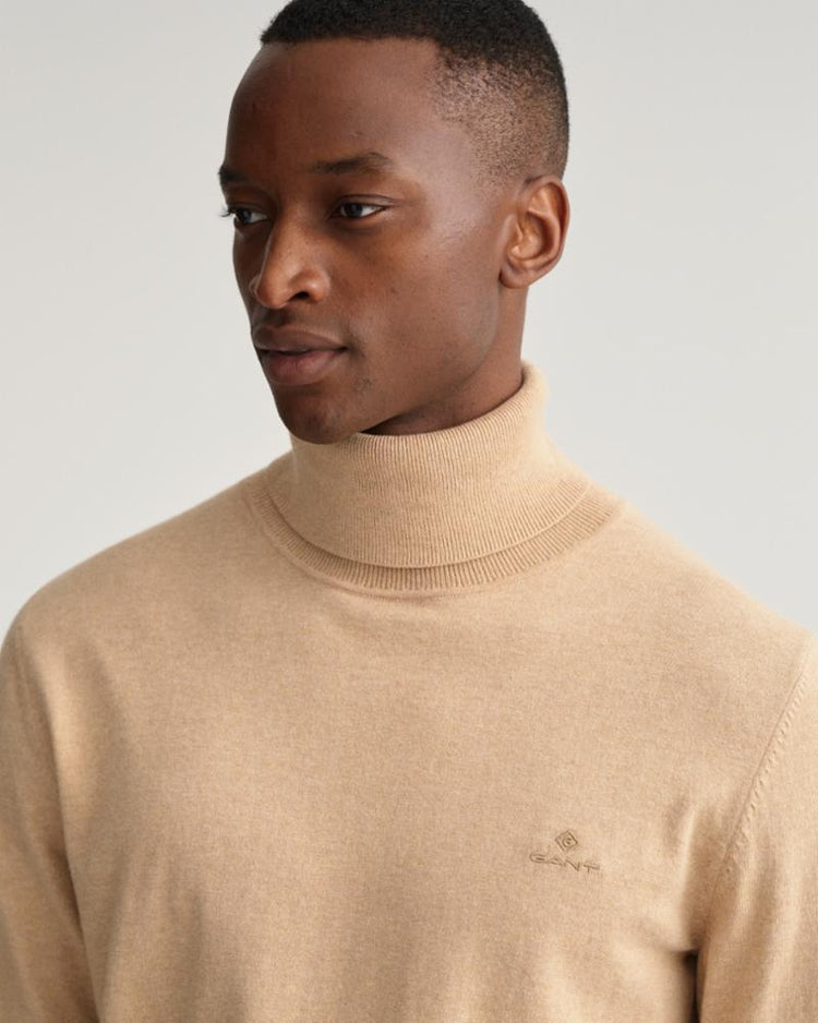 Gant Apparel Mens COTTON CASHMERE ROLLNECK 296/KHAKI MEL