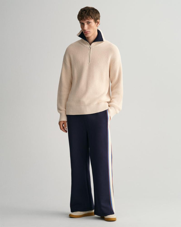 Gant Apparel Mens D2. RIB HALFZIP 116/LINEN