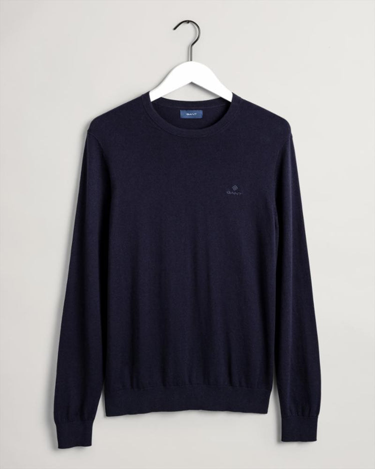 Gant Apparel Mens COTTON CASHMERE C-NECK 433/EVENING BLUE