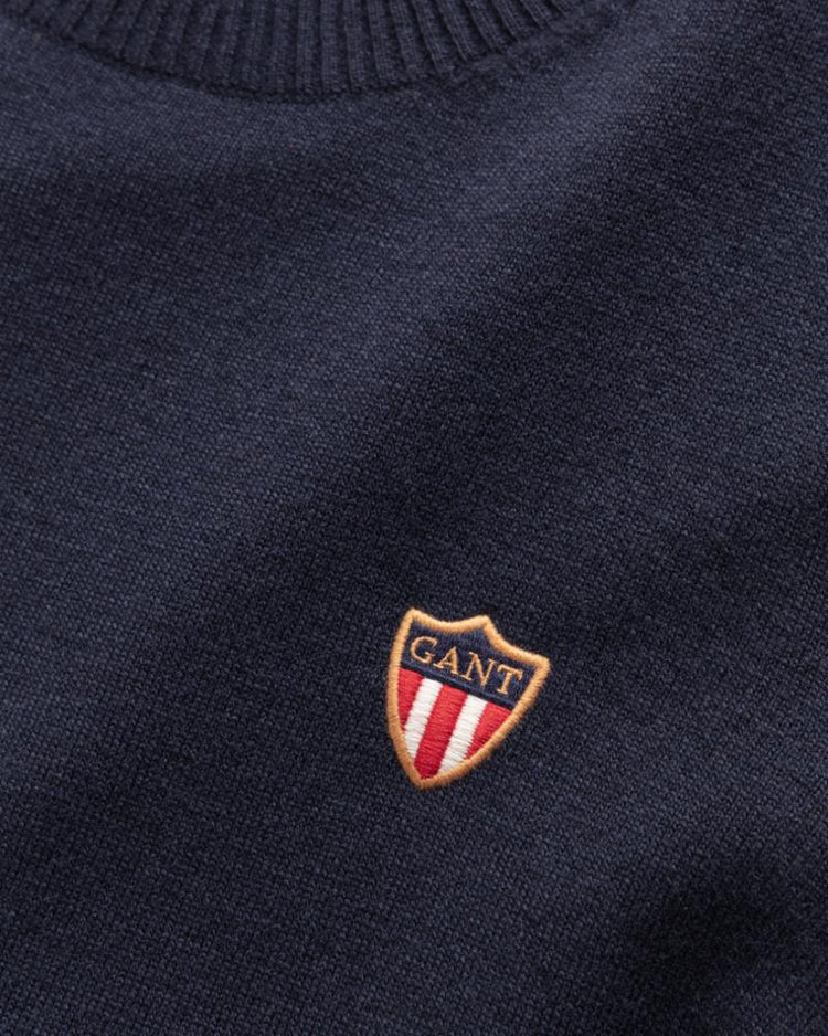 Gant Apparel Mens GANT BANNER SHIELD C-NECK 433/EVENING BLUE