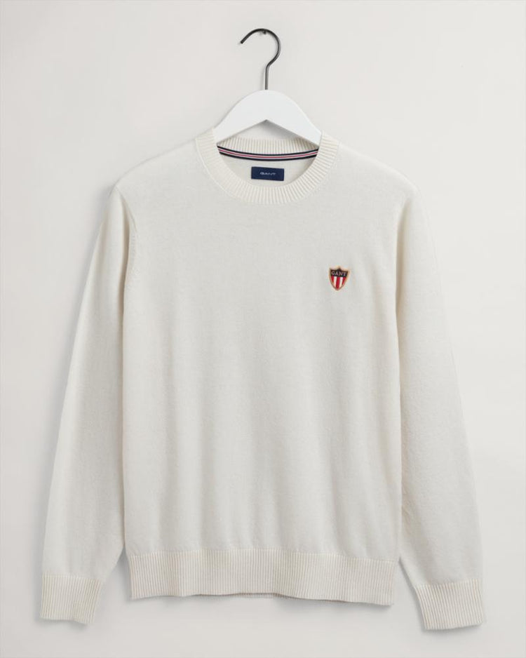 Gant Apparel Mens GANT BANNER SHIELD C-NECK 113/EGGSHELL