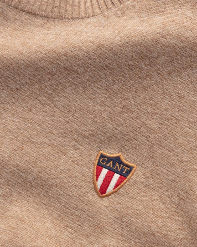 Gant Apparel Mens GANT BANNER SHIELD C-NECK 296/KHAKI MEL