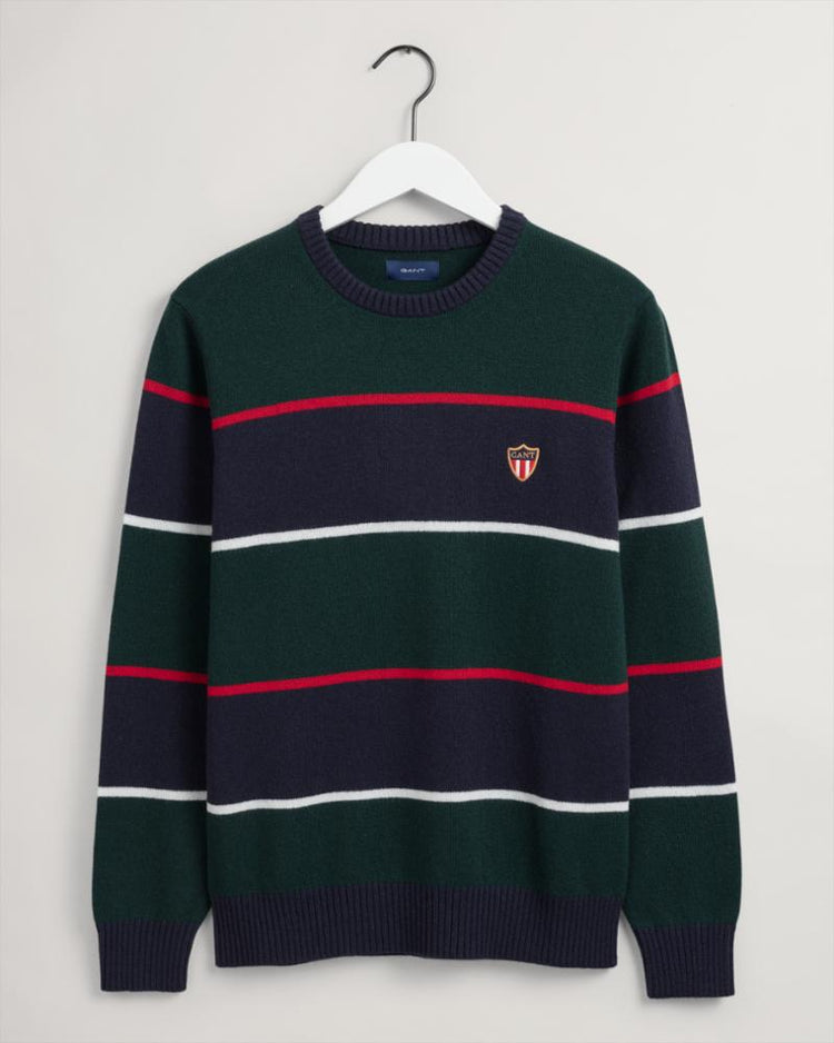 Gant Apparel Mens GANT BANNER SHIELD STRIPED C 374/TARTAN GREEN