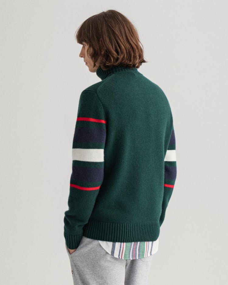 Gant Apparel Mens GANT BANNER SHIELD TURTLENECK 374/TARTAN GREEN