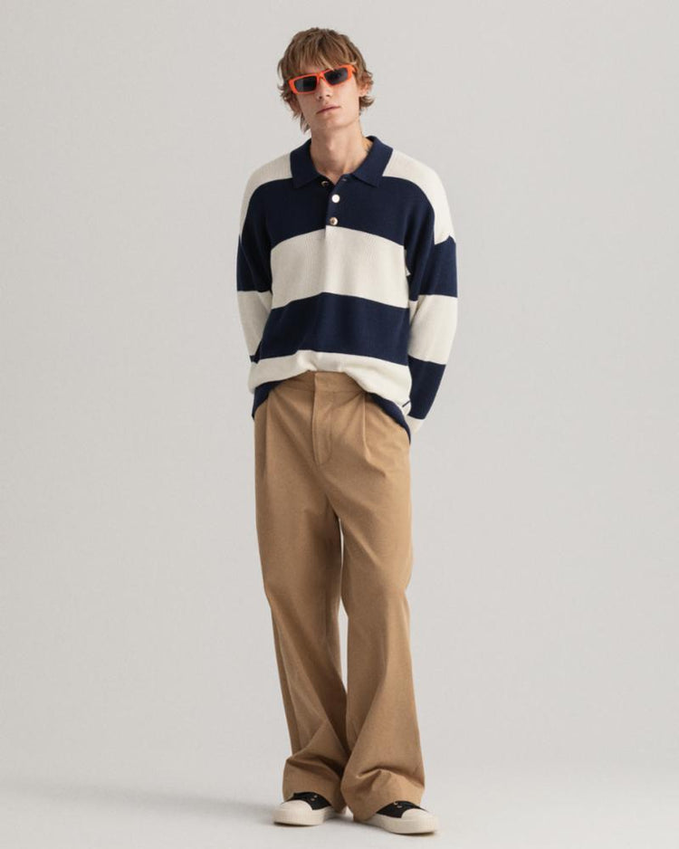 Gant Apparel Mens BARSTRIPED RIB RUGGER 410/MARINE