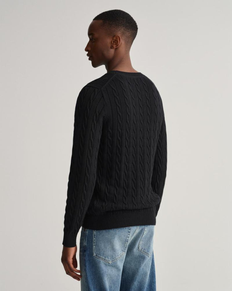 Gant Apparel Mens COTTON CABLE C-NECK 5/BLACK