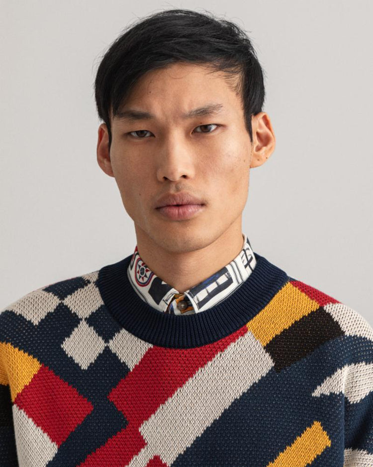 Gant Apparel Mens D1. MULTI FLAG C-NECK 105/MULTICOLOR