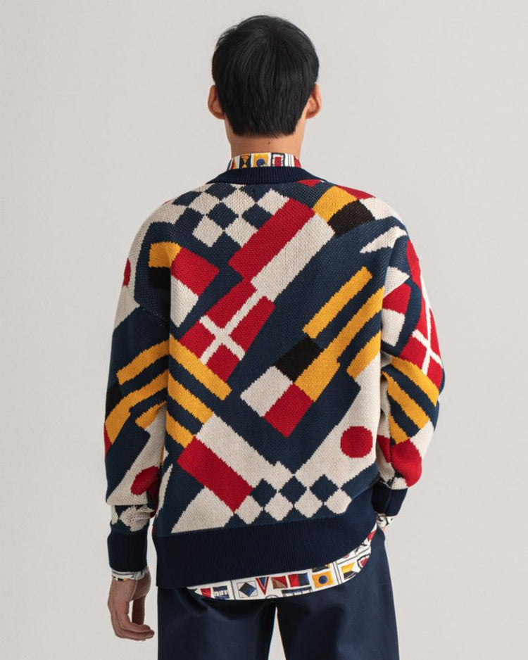 Gant Apparel Mens D1. MULTI FLAG C-NECK 105/MULTICOLOR