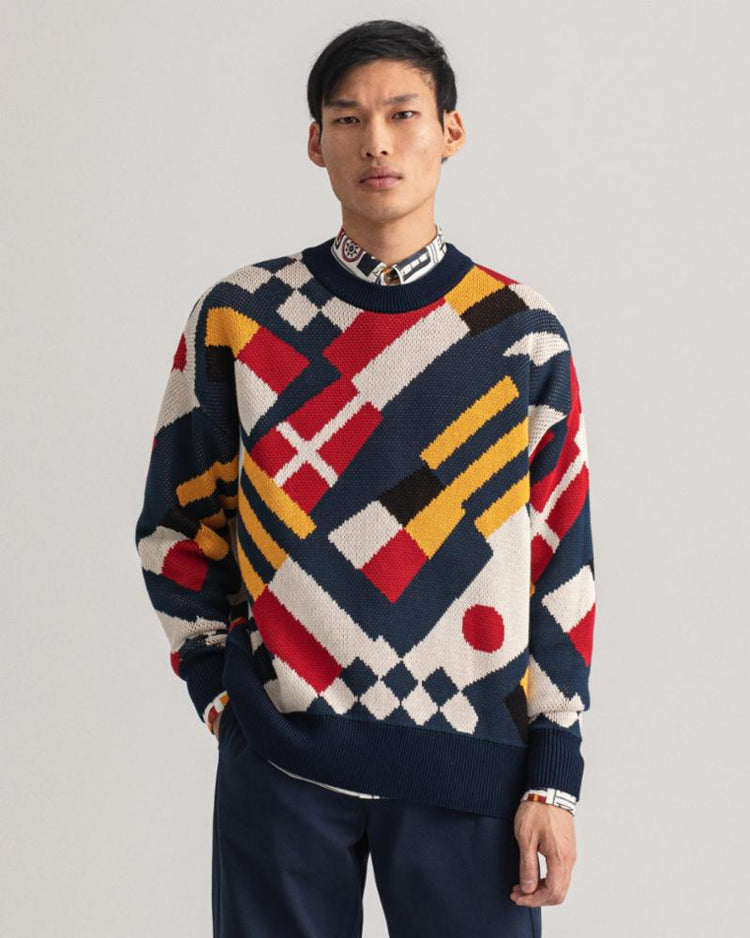 Gant Apparel Mens D1. MULTI FLAG C-NECK 105/MULTICOLOR