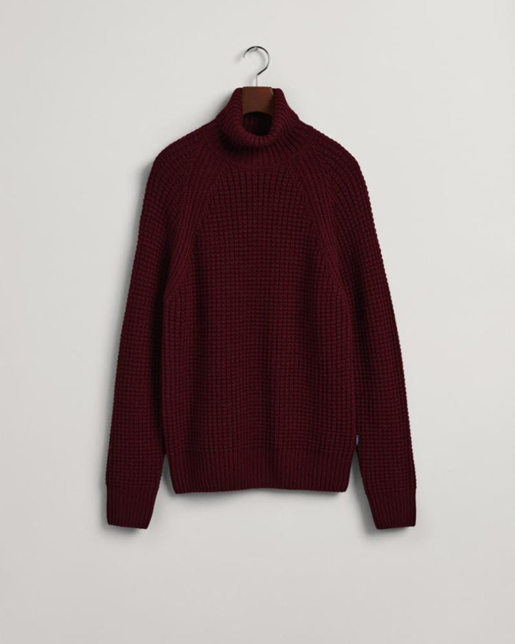 Gant Apparel Mens TEXTURED ROLL NECK 633/BURGUNDY