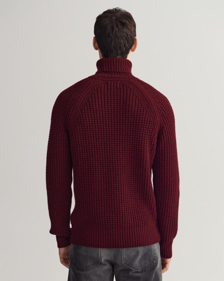 Gant Apparel Mens TEXTURED ROLL NECK 633/BURGUNDY