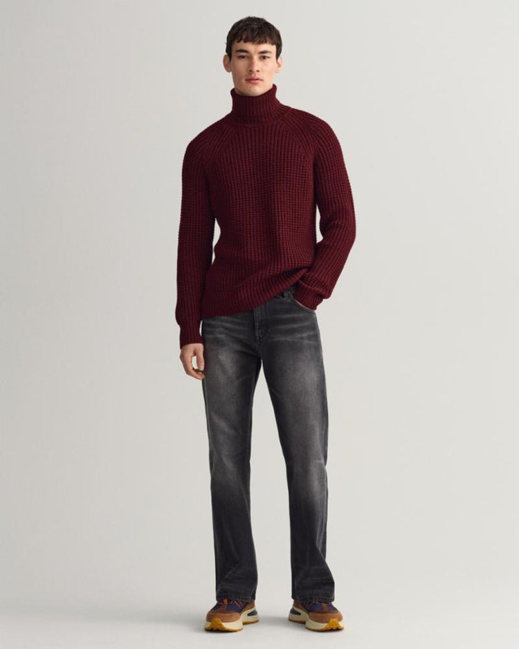 Gant Apparel Mens TEXTURED ROLL NECK 633/BURGUNDY