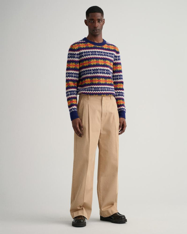 Gant Apparel Mens FAIR ISLE C-NECK 433/EVENING BLUE