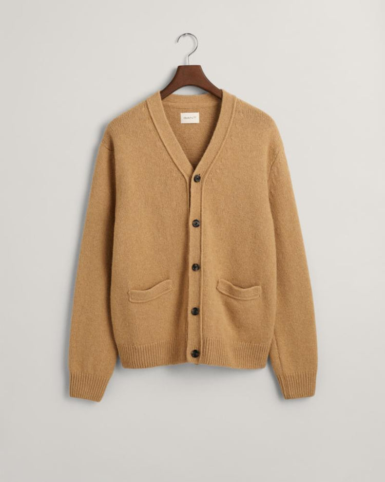 Gant Apparel Mens SOFT WOOL CARDIGAN 296/KHAKI MELANGE