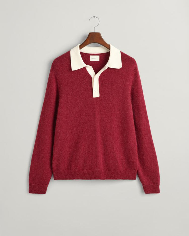 Gant Apparel Mens MOHAIR COTTON RUGGER 604/PLUMPED RED