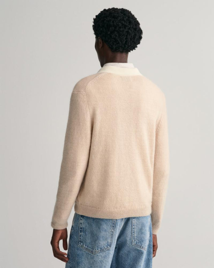 Gant Apparel Mens MOHAIR COTTON RUGGER 233/SOFT OAT