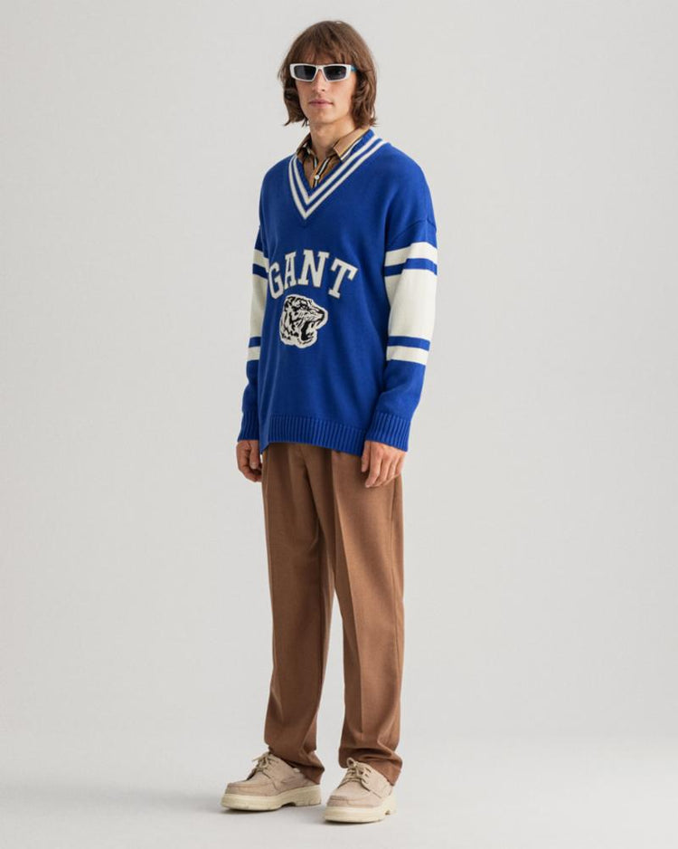 Gant Apparel Mens TIGER V-NECK 436/COLLEGE BLUE