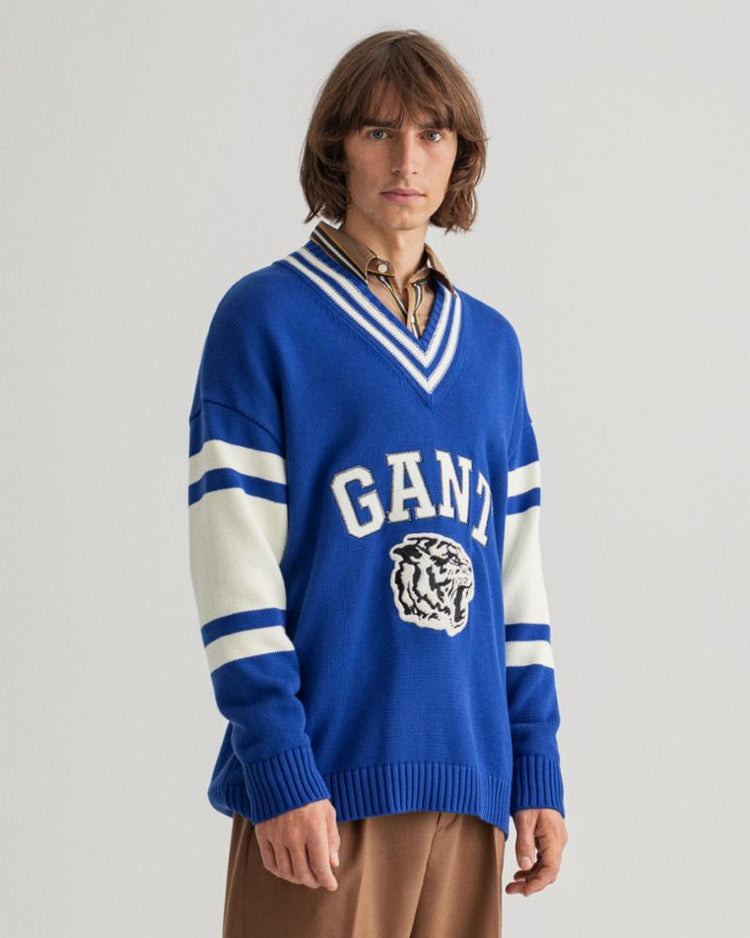 Gant Apparel Mens TIGER V-NECK 436/COLLEGE BLUE