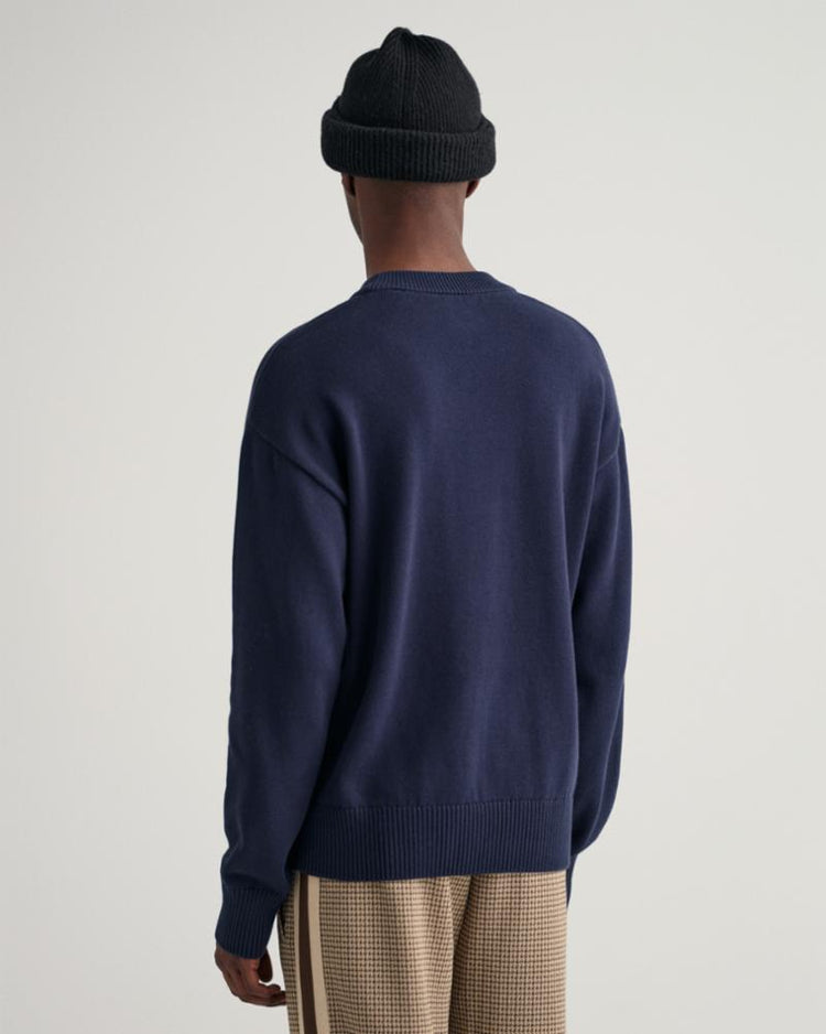 Gant Apparel Mens SUPIMA COTTON RELAXED C-NECK 433/EVENING BLUE