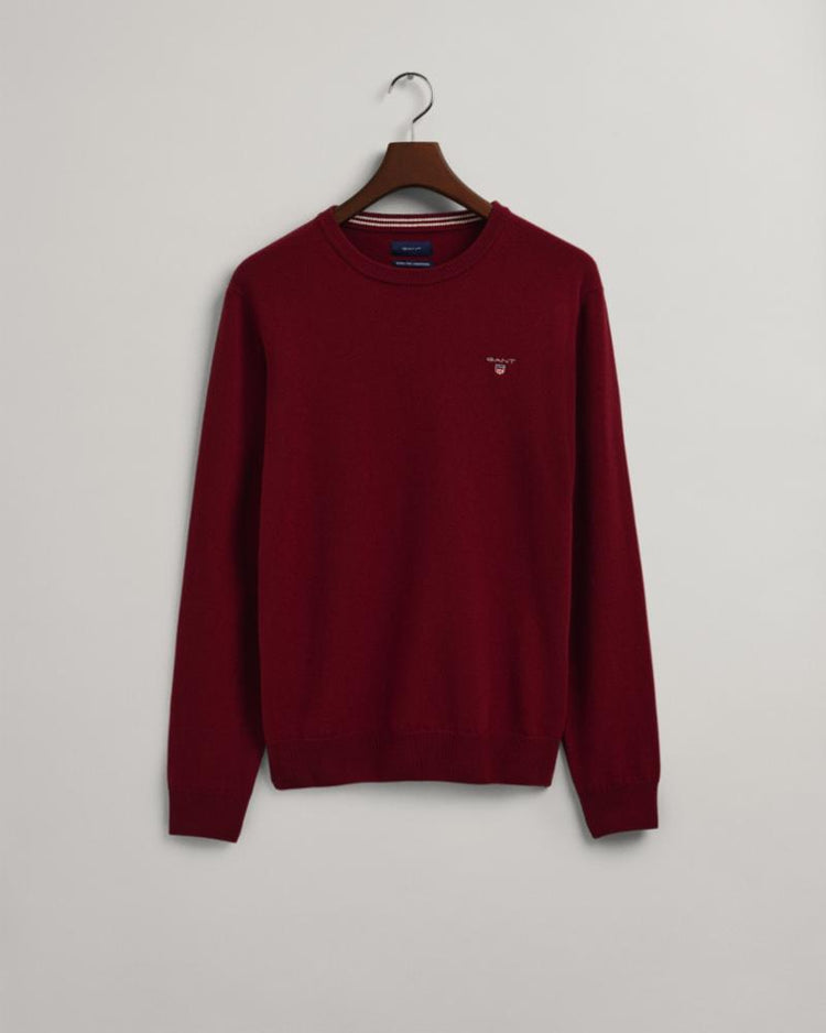 Gant Apparel Mens SUPERFINE LAMBSWOOL CREW 605/PORT RED
