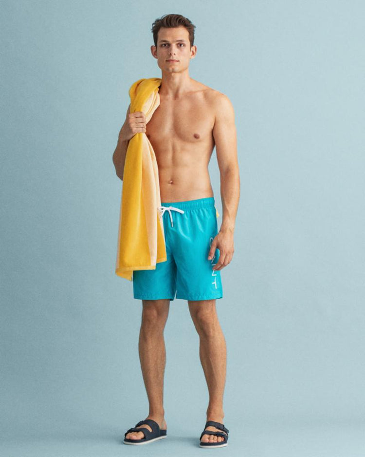 Gant Apparel Mens LC LIGHTWEIGHT LOGO SWIM SHORTS 350/TURQUOISE LAGOON
