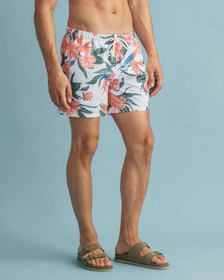 Gant Apparel Mens CF TROPICAL PRINT SWIM SHORTS 113/EGGSHELL